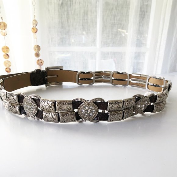 Vintage Western Glam Lizard Rhinestone 90's belt / Unisex - Picture 4 of 7